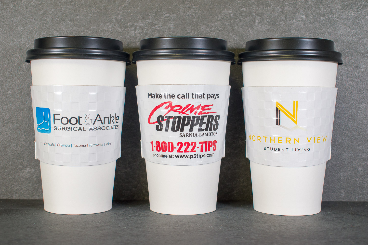 Standard coffee sleeve printing HotShot Coffee Sleeves Custom