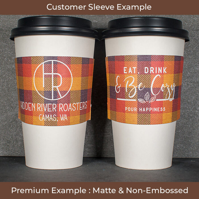 Premium Full Colour Coffee Sleeves HotShot Coffee Sleeves Custom
