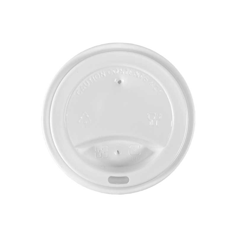 White dome lid for 10-24oz hot cups